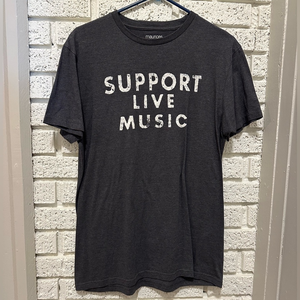 Maurices Charcoal Support Live Music Tee